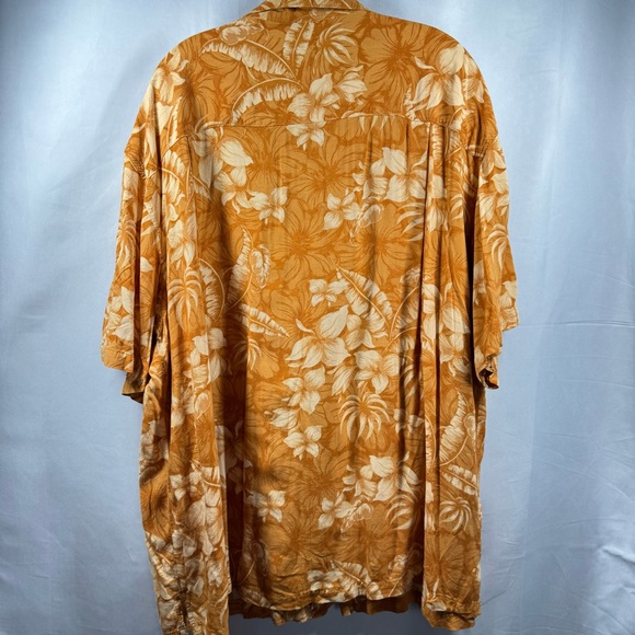 Panama Jack Men’s 3XL Hawaiian‎ Orange and Cream Short Sleeve Button Up Shirt - Picture 3 of 7